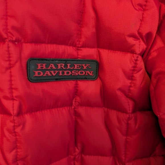 Harley-Davidson Ladies Red Puffer Jacket Size L - Picture 2 of 15